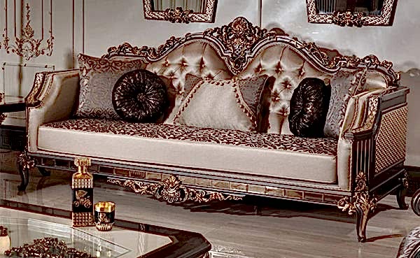 Turkey Classic Furniture - Luxury Furniture ModelsBlack Rose Classic Sofa Set