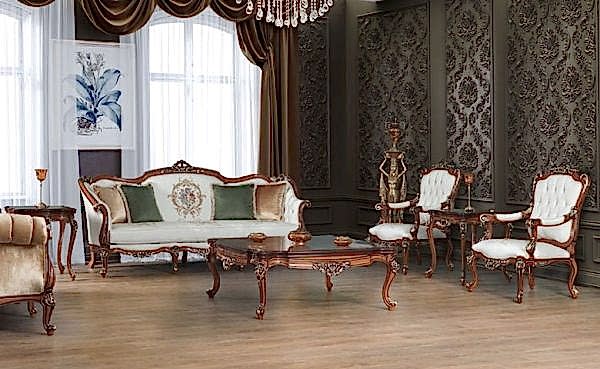 Turkey Classic Furniture - Luxury Furniture ModelsDefne Classic Living Room Set