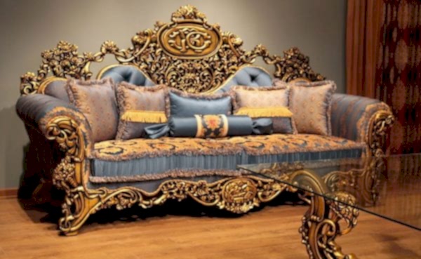 Turkey Classic Furniture - Luxury Furniture Modelsİhtişam Blue Classic Sofa Set