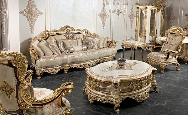 Turkey Classic Furniture - Luxury Furniture ModelsLorin Gold Classic Sofa Set