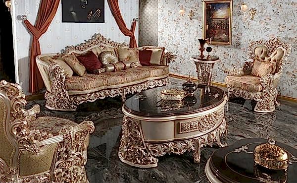 Turkey Classic Furniture - Luxury Furniture ModelsPayitaht Bronze Classic Sofa Set