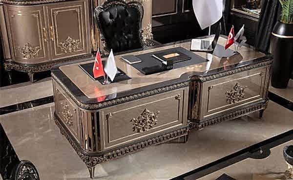 Turkey Classic Furniture - Luxury Furniture ModelsHumayun Black Classic Office Set