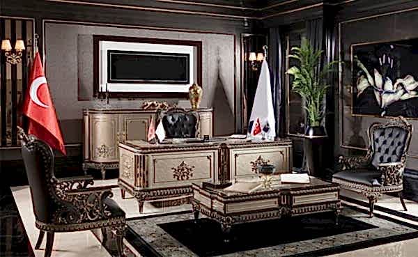 Turkey Classic Furniture - Luxury Furniture ModelsHumayun Black Classic Office Set