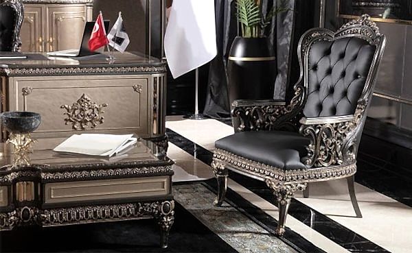 Turkey Classic Furniture - Luxury Furniture ModelsHumayun Black Classic Office Set